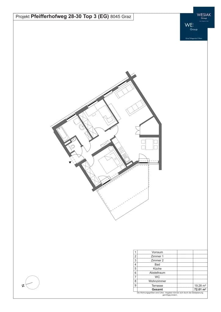 3-Zimmer-Wohnung mieten in Graz – 72 m², € 1.026 – Bild 4 von 15