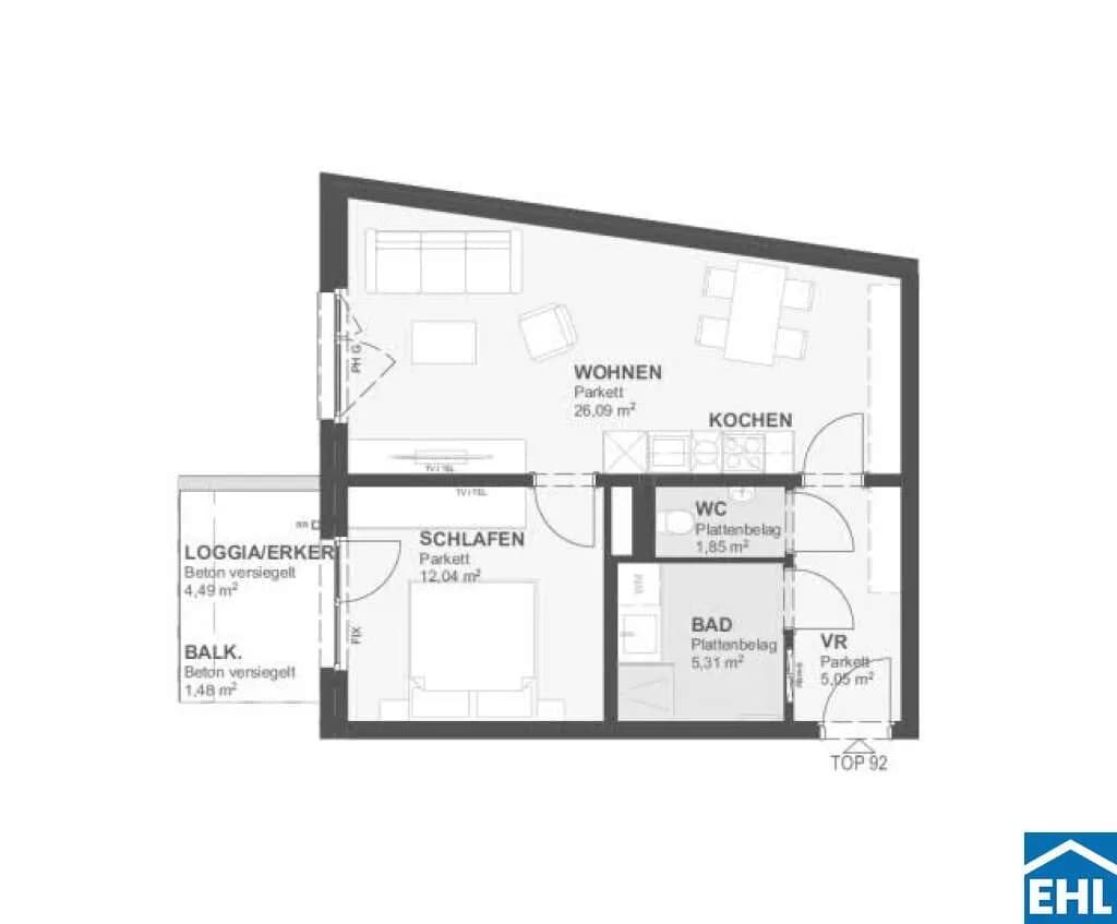 2-Zimmer-Wohnung kaufen in Wien – 50,34 m², € 360.450 – Bild 7 von 7