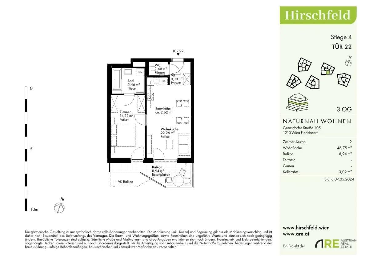2-Zimmer-Wohnung kaufen in Wien – 46,75 m², € 274.000 – Bild 15 von 17