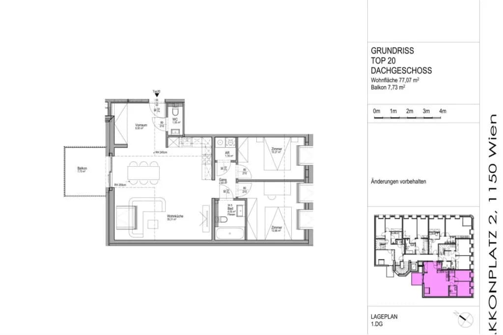 3-Zimmer-Wohnung kaufen in Wien – 77,07 m², € 647.000 – Bild 14 von 15
