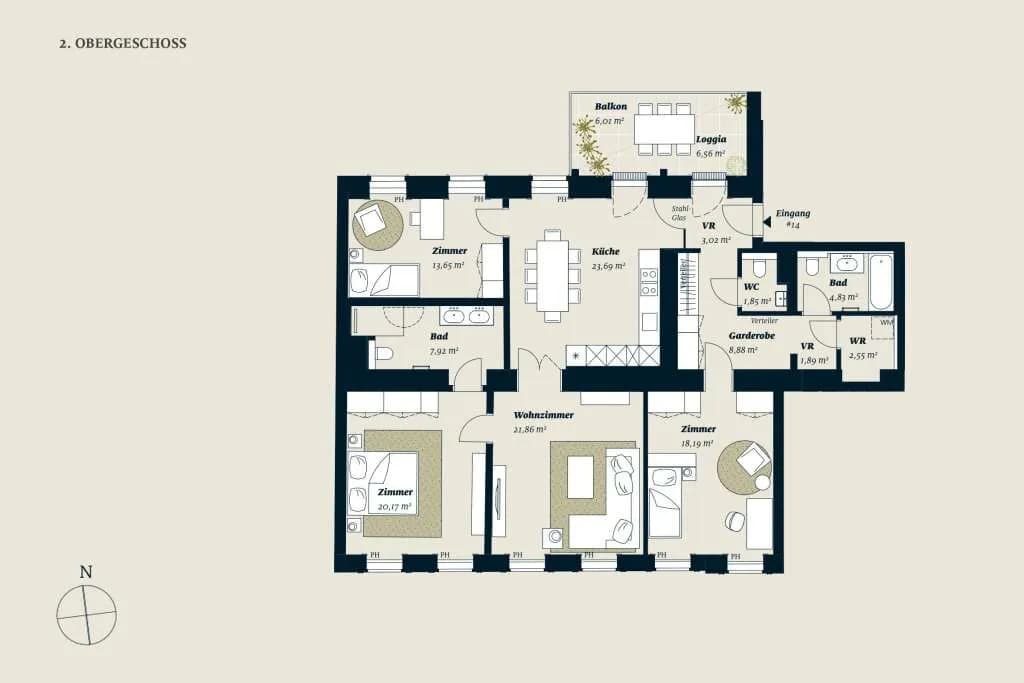 4-Zimmer-Wohnung kaufen in Wien – 129,1 m², € 1.269.400 – Bild 2 von 13