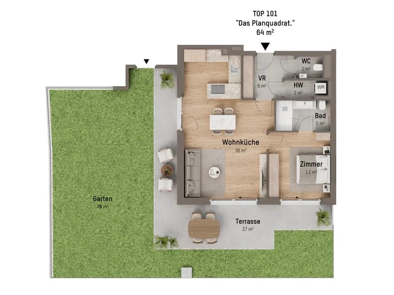 2-Zimmer-Wohnung kaufen in Wien – 64,41 m², € 549.900 – Bild 3 von 6