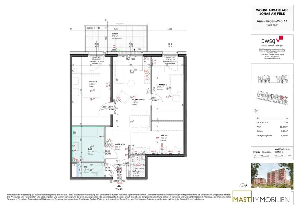 3-Zimmer-Wohnung kaufen in Wien – 59,61 m², € 339.000 – Bild 9 von 9