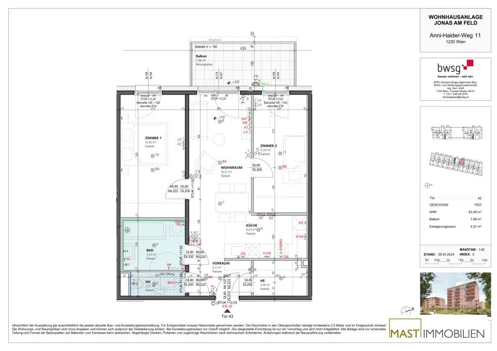 3-Zimmer-Wohnung kaufen in Wien – 63,54 m², € 349.000 – Bild 9 von 9