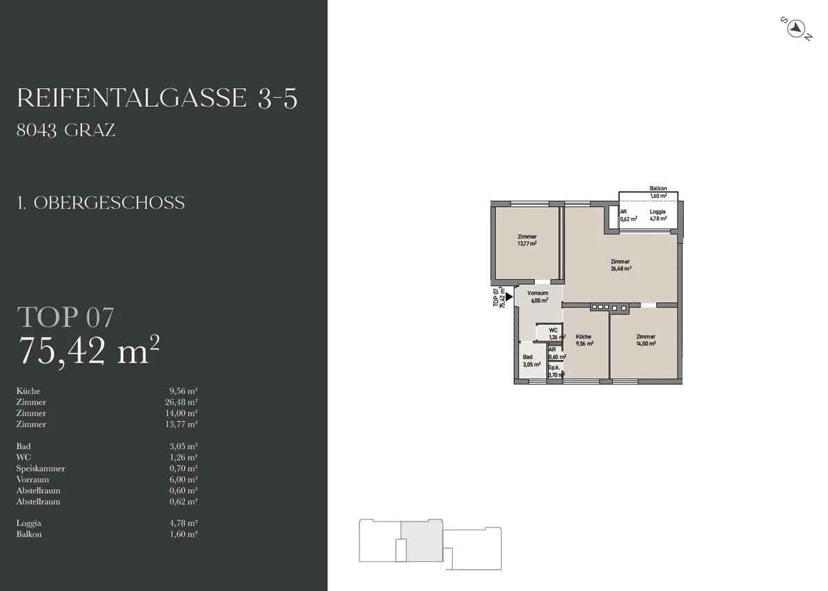 3-Zimmer-Wohnung kaufen in Graz – 75 m², € 300.000 – Bild 3 von 9