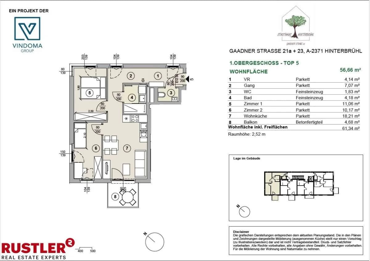 3-Zimmer-Wohnung kaufen in Mödling – 56,66 m², € 436.170 – Bild 6 von 15