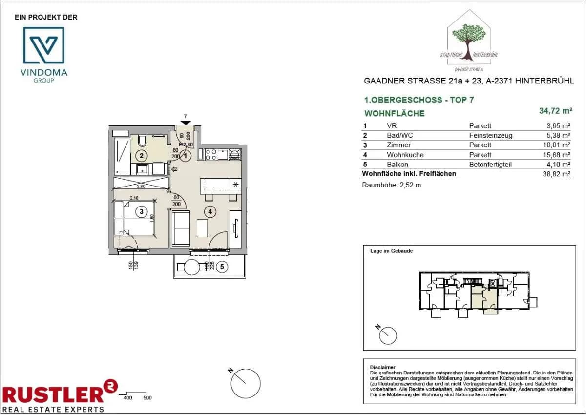 2-Zimmer-Wohnung kaufen in Mödling – 34,72 m², € 265.050 – Bild 6 von 16