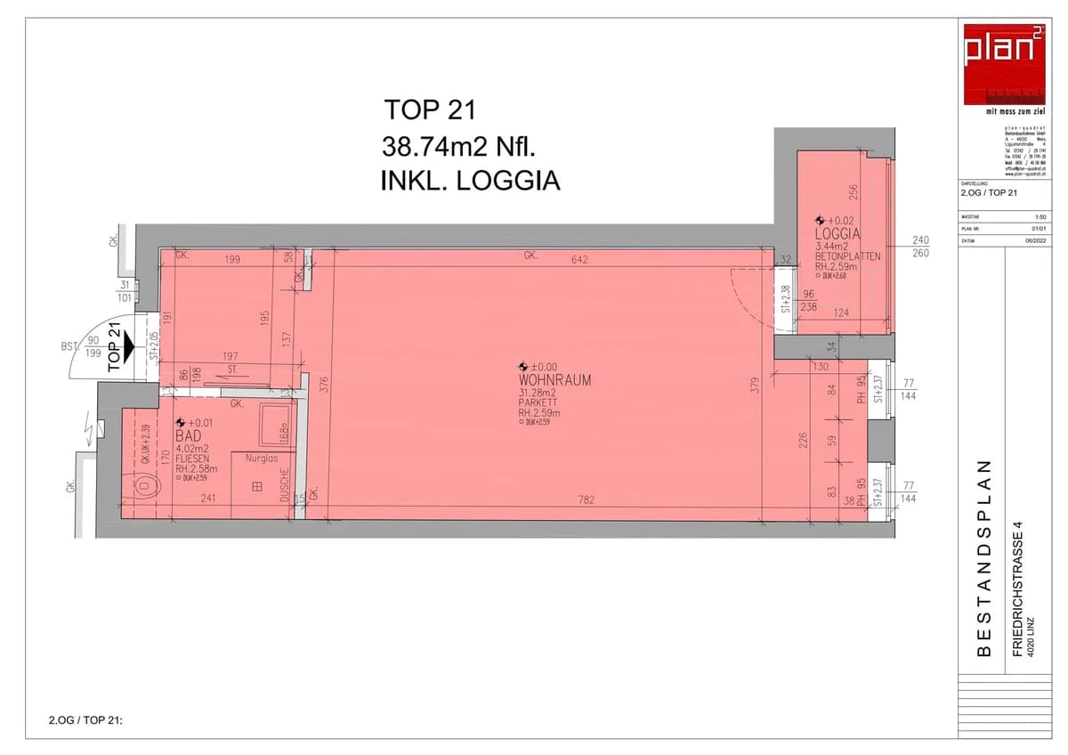 1-Zimmer-Wohnung mieten in Linz – 38,74 m², € 806 – Bild 6 von 21