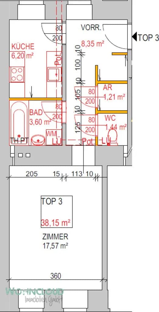 1-Zimmer-Wohnung kaufen in Wien – 39,58 m², € 199.000 – Bild 11 von 11