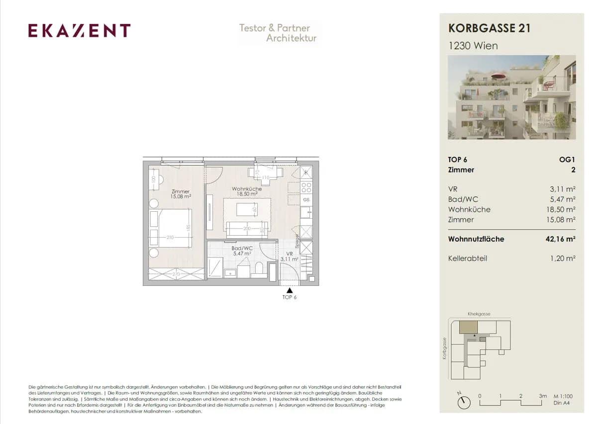 2-Zimmer-Wohnung kaufen in Wien – 42,16 m², € 216.000 – Bild 8 von 10