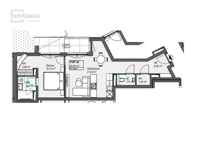 2-Zimmer-Wohnung kaufen in Wien – 49,95 m², € 299.000 – Bild 3 von 11