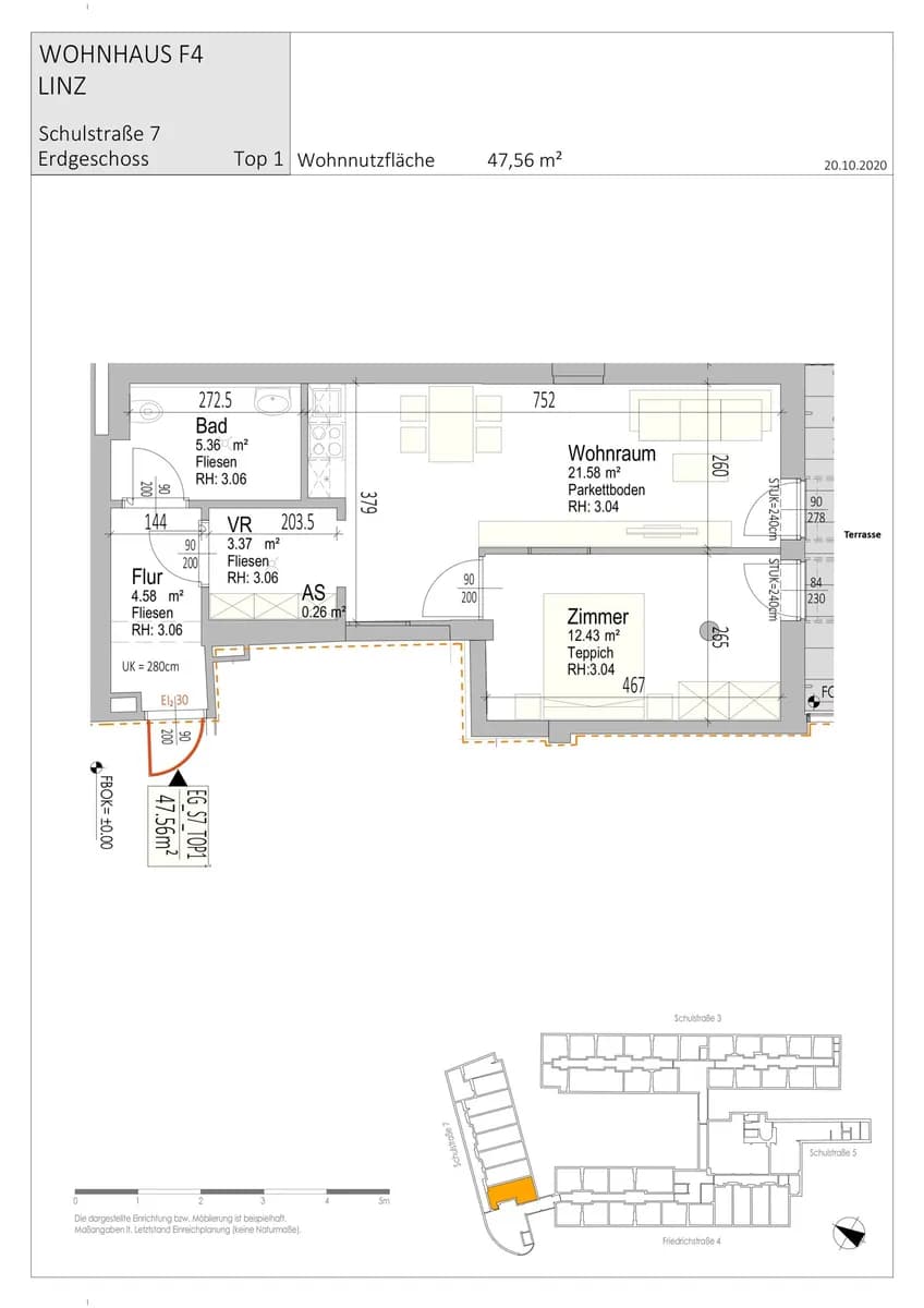 2-Zimmer-Wohnung mieten in Linz – 47,56 m², € 822 – Bild 12 von 37