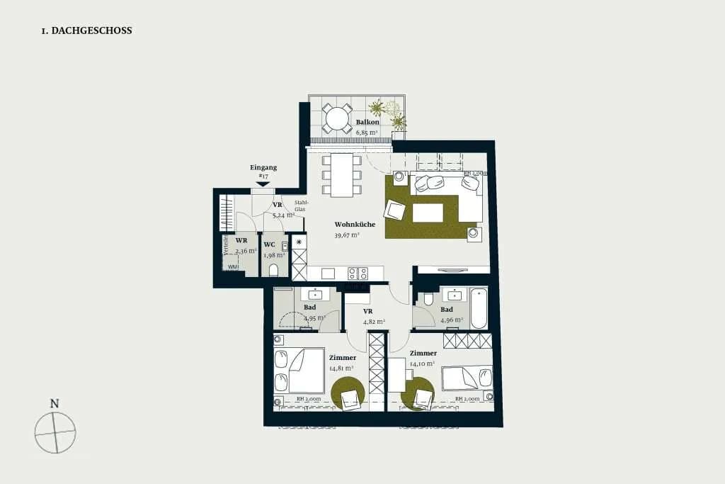 3-Zimmer-Wohnung kaufen in Wien – 92,89 m², € 1.003.200 – Bild 2 von 13