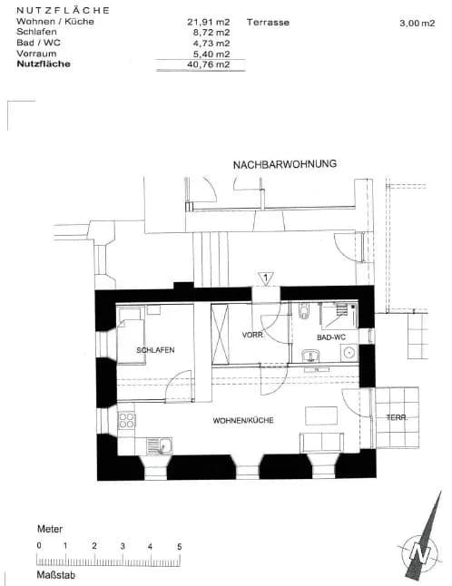 2-Zimmer-Wohnung mieten in Weiz – 40,76 m², € 592 – Bild 2 von 2