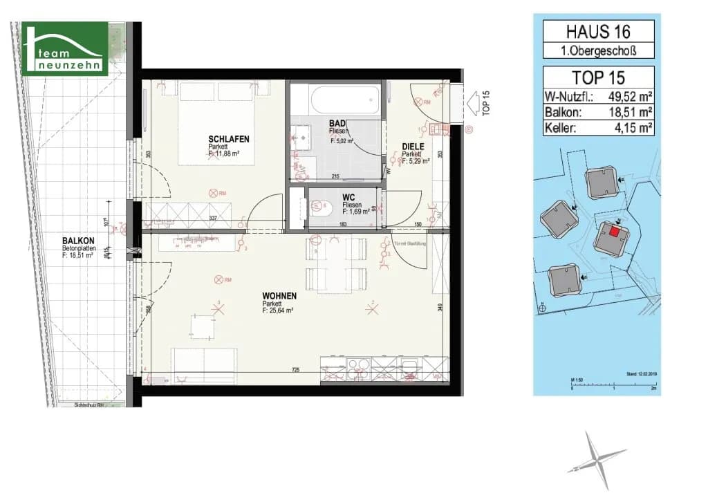 2-Zimmer-Wohnung mieten in Graz – 49,65 m², € 745 – Bild 19 von 19