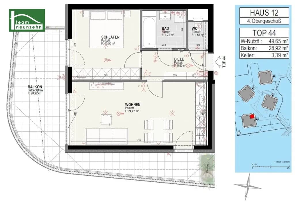 2-Zimmer-Wohnung mieten in Graz – 49,65 m², € 795 – Bild 22 von 22