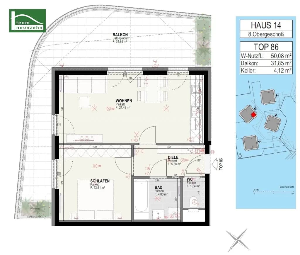 2-Zimmer-Wohnung mieten in Graz – 50,47 m², € 869 – Bild 21 von 21