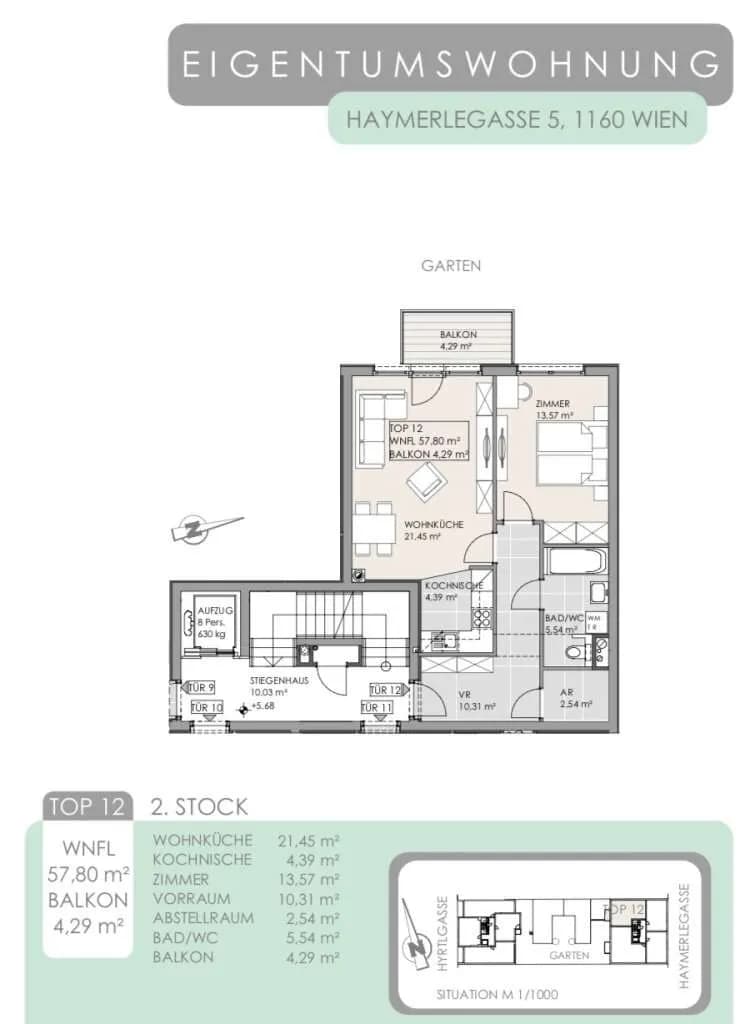 2-Zimmer-Wohnung kaufen in Wien – 57,8 m², € 345.000 – Bild 25 von 25