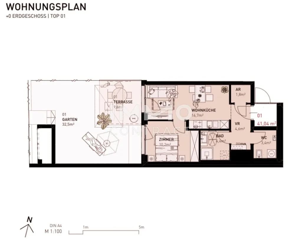 2-Zimmer-Wohnung kaufen in Wien – 41,04 m², € 259.500 – Bild 7 von 7