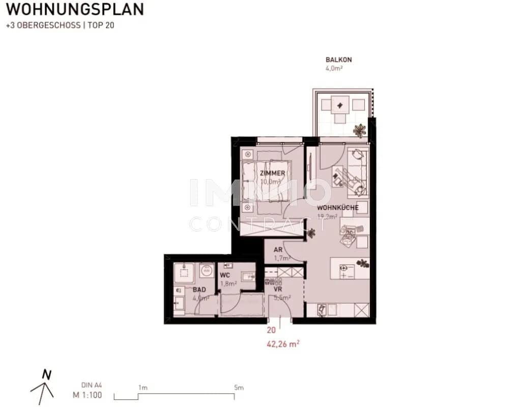 2-Zimmer-Wohnung kaufen in Wien – 42,26 m², € 295.500 – Bild 7 von 7