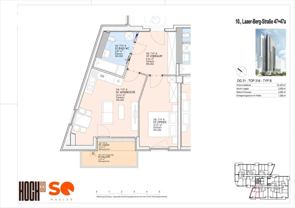 2-Zimmer-Wohnung kaufen in Wien – 48,75 m², € 255.000 – Bild 18 von 18