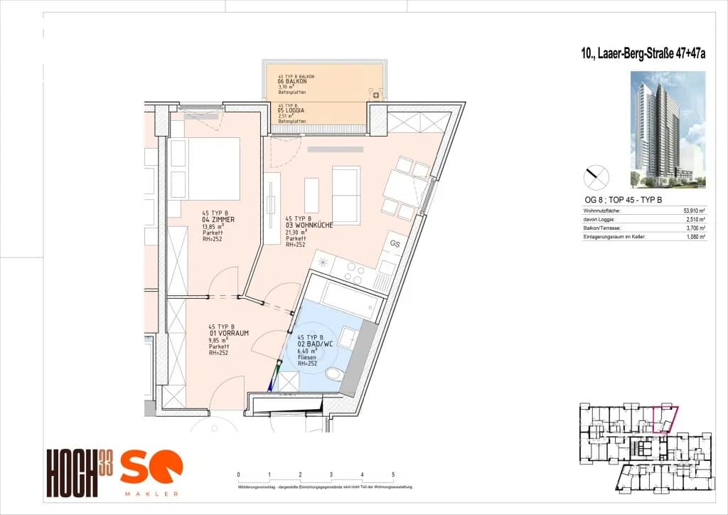 2-Zimmer-Wohnung kaufen in Wien – 51,42 m², € 269.000 – Bild 17 von 17