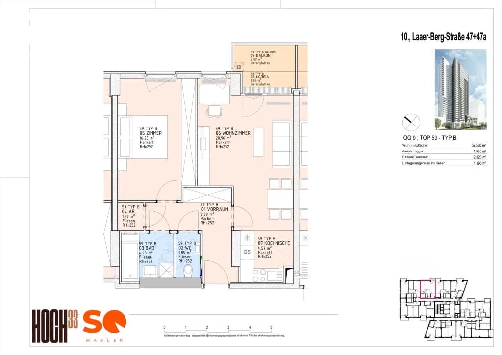 2-Zimmer-Wohnung kaufen in Wien – 57,59 m², € 293.000 – Bild 20 von 20