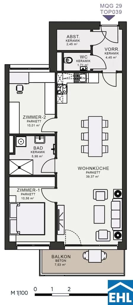 3-Zimmer-Wohnung mieten in Graz – 75,44 m², € 1.101 – Bild 7 von 7