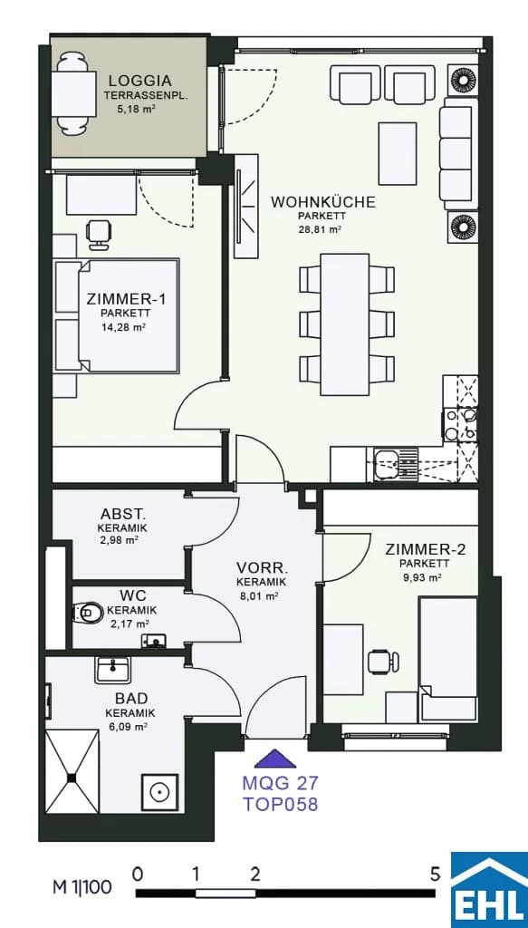 3-Zimmer-Wohnung mieten in Graz – 74,61 m², € 1.103 – Bild 7 von 7
