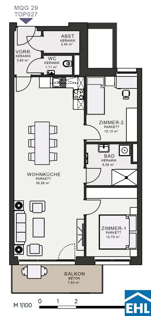 3-Zimmer-Wohnung mieten in Graz – 71,93 m², € 1.089 – Bild 7 von 7