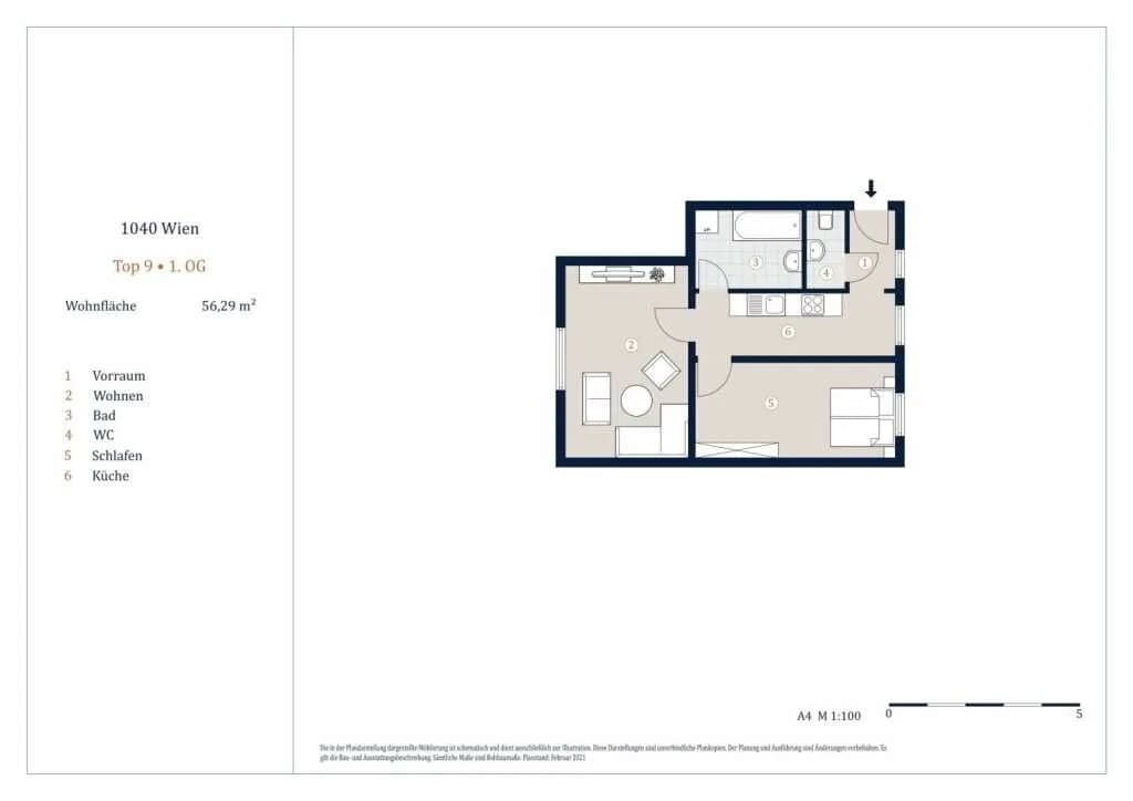 2-Zimmer-Wohnung kaufen in Wien – 56,29 m², € 375.000 – Bild 10 von 10