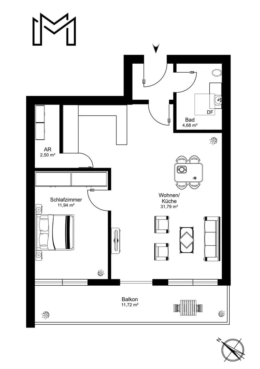 2-Zimmer-Wohnung kaufen in Salzburg Stadt – 53,36 m², € 379.000 – Bild 7 von 8