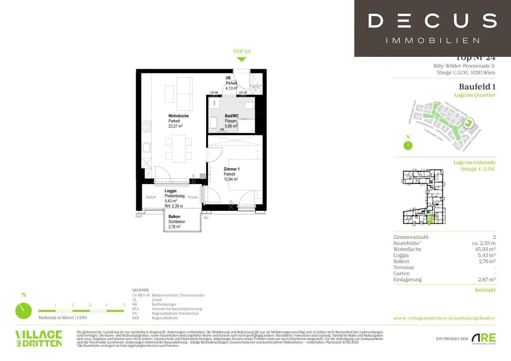 2-Zimmer-Wohnung mieten in Wien – 45,93 m², € 1.099 – Bild 5 von 5