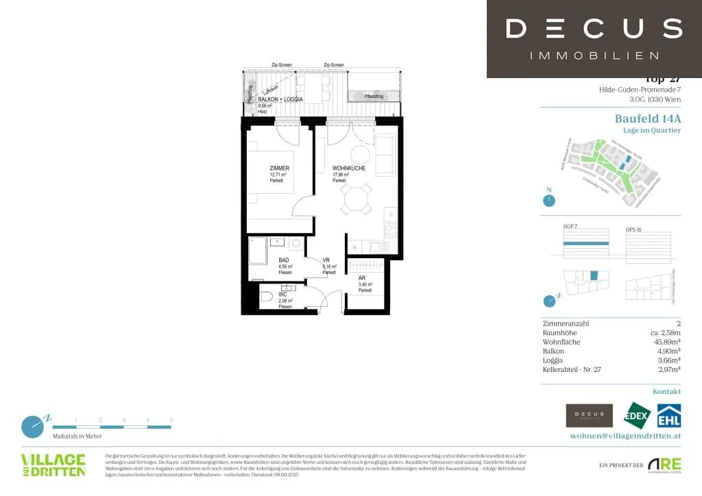 2-Zimmer-Wohnung kaufen in Wien – 45,89 m², € 389.000 – Bild 11 von 11