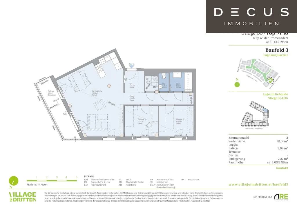 3-Zimmer-Wohnung mieten in Wien – 81,51 m², € 1.899 – Bild 5 von 5