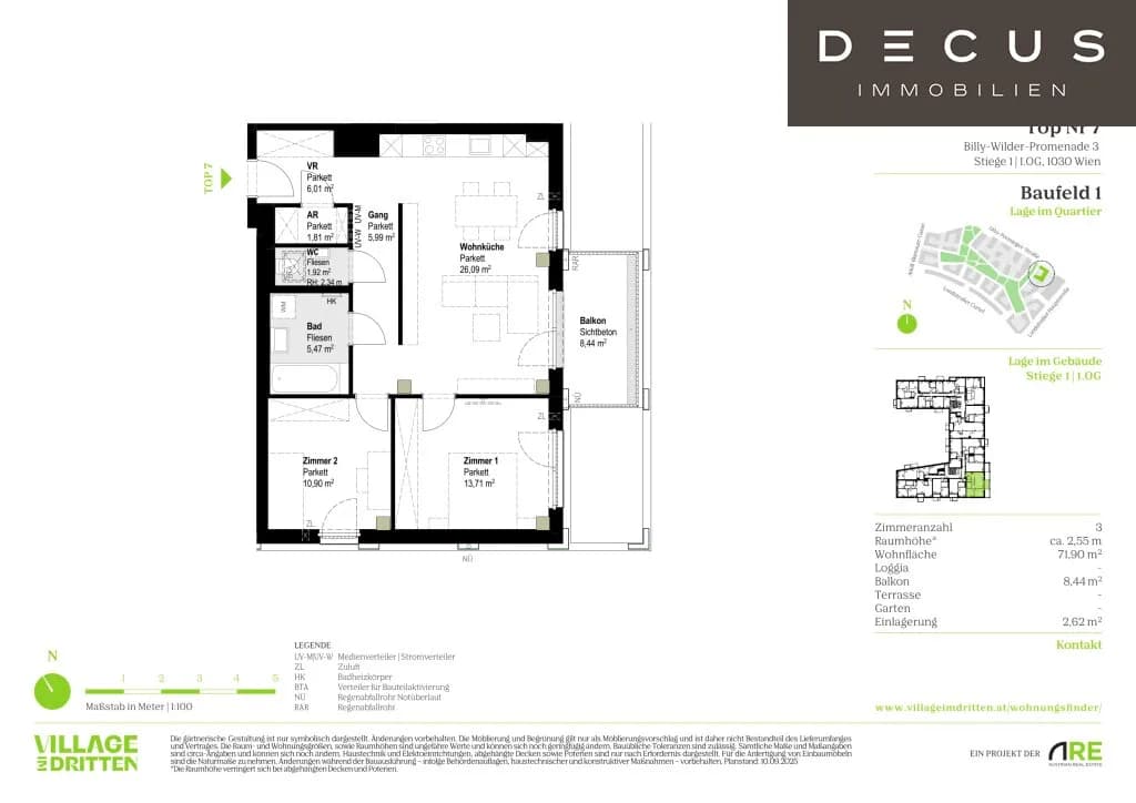 3-Zimmer-Wohnung mieten in Wien – 71,9 m², € 1.599 – Bild 5 von 5