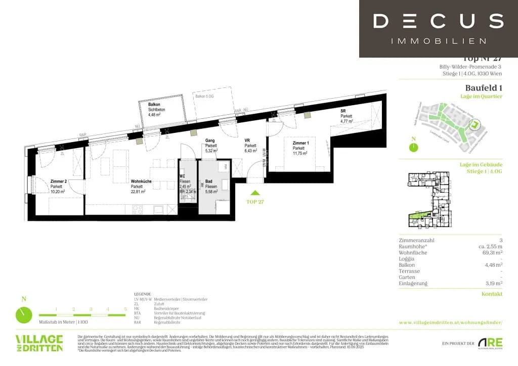 3-Zimmer-Wohnung mieten in Wien – 69,31 m², € 1.599 – Bild 5 von 5