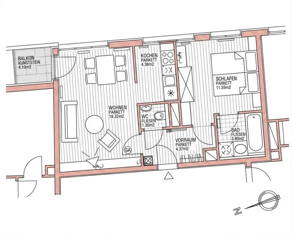 2-Zimmer-Wohnung kaufen in Wien – 44 m², € 329.900 – Bild 17 von 17