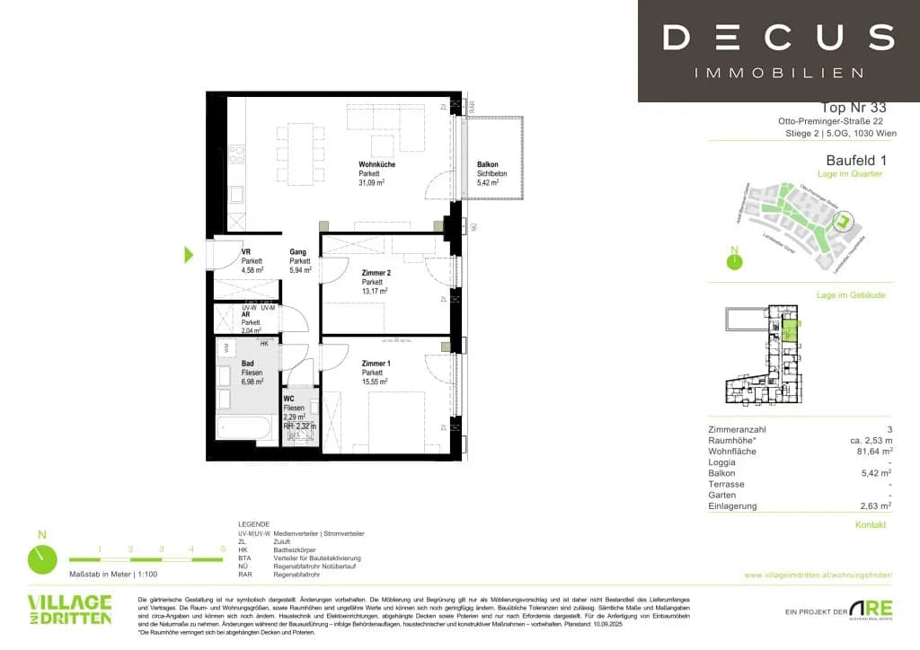 3-Zimmer-Wohnung mieten in Wien – 81,64 m², € 2.099 – Bild 5 von 5