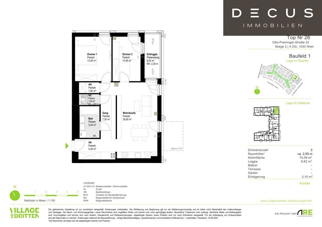 3-Zimmer-Wohnung mieten in Wien – 74,09 m², € 1.799 – Bild 5 von 5