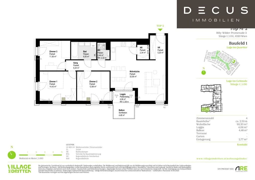 4-Zimmer-Wohnung mieten in Wien – 93,2 m², € 2.149 – Bild 5 von 5