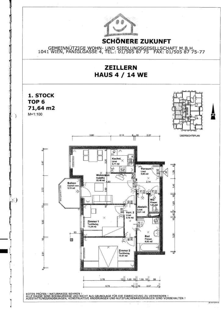 3-Zimmer-Wohnung mieten in Amstetten – 71,59 m², € 680 – Bild 12 von 12