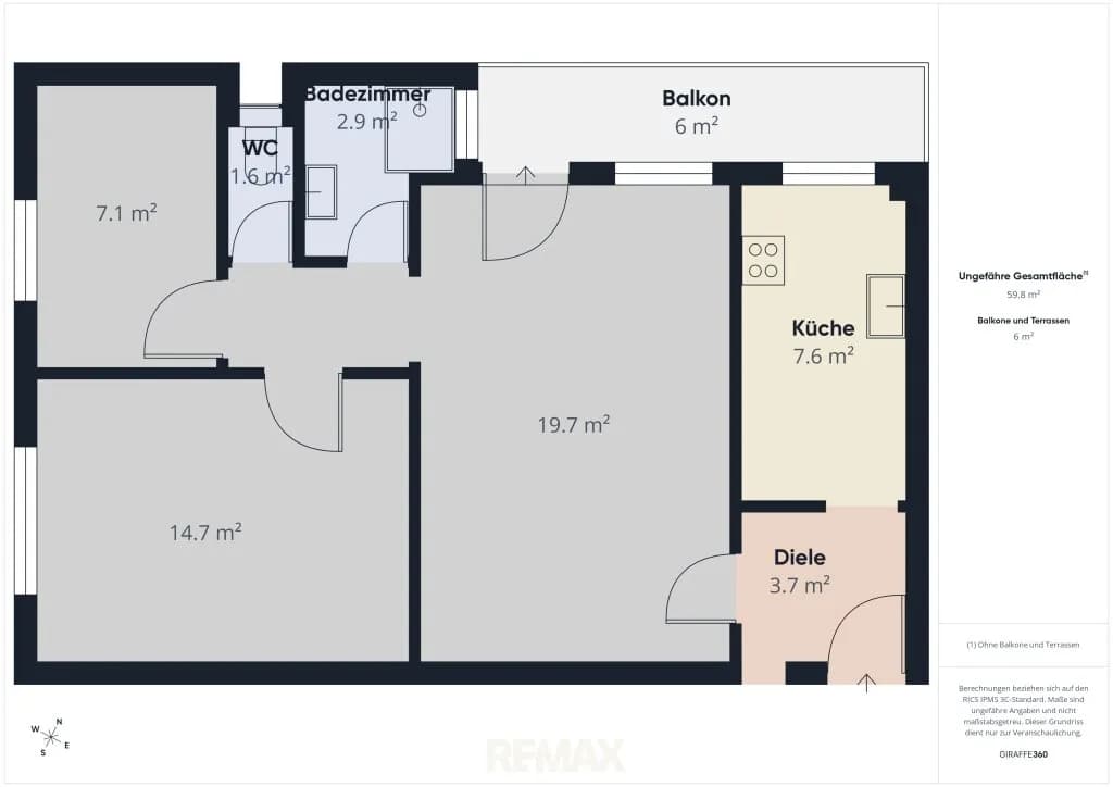 3-Zimmer-Wohnung kaufen in Eisenstadt – 60 m², € 169.900 – Bild 6 von 6