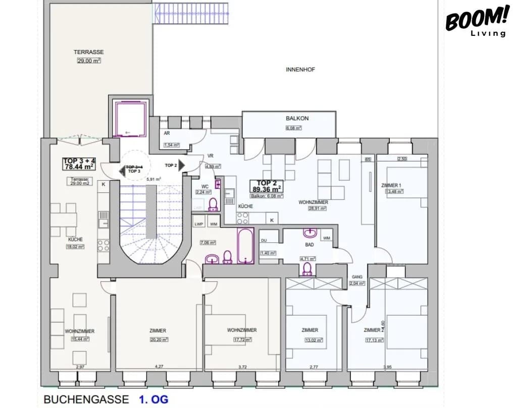 4-Zimmer-Wohnung kaufen in Wien – 89,36 m², € 549.000 – Bild 9 von 9