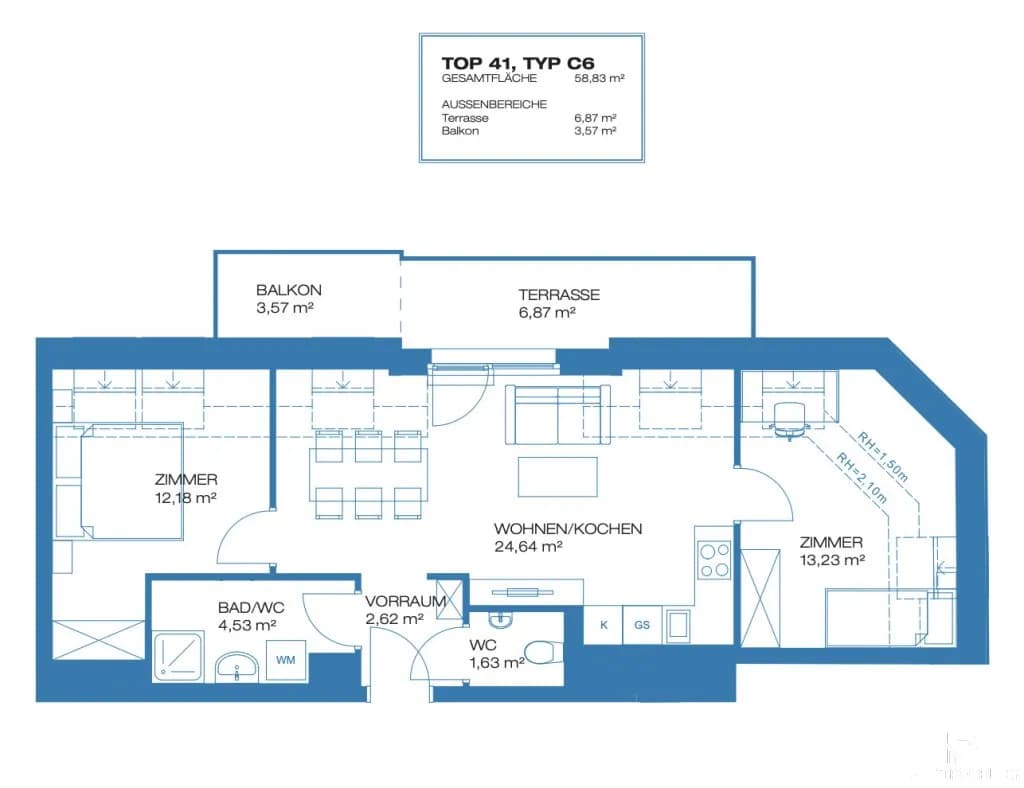 3-Zimmer-Wohnung kaufen in Wien – 58,83 m², € 422.000 – Bild 13 von 13