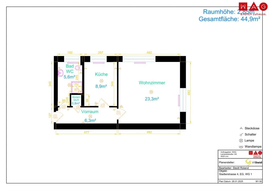 1-Zimmer-Wohnung mieten in Linz – 45,53 m², € 561 – Bild 4 von 4