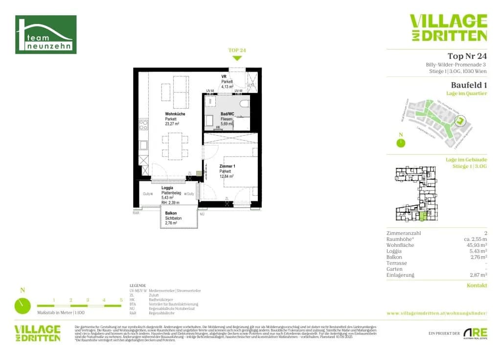2-Zimmer-Wohnung mieten in Wien – 45,93 m², € 1.099 – Bild 29 von 29