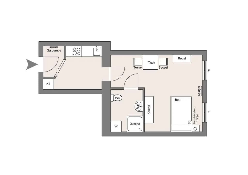 1-Zimmer-Wohnung mieten in Wien – 31 m², € 900 – Bild 9 von 9