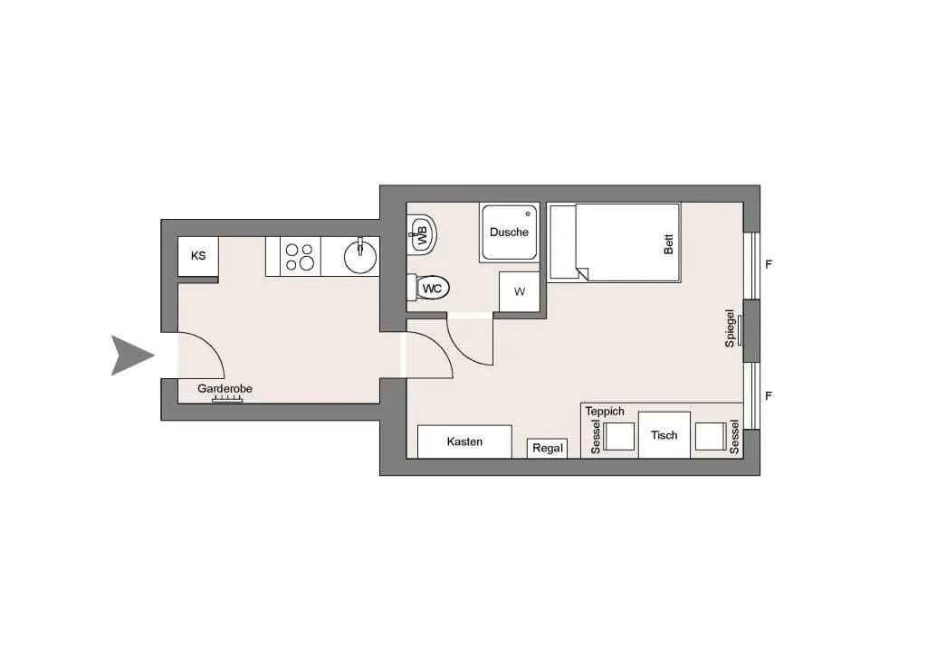 1-Zimmer-Wohnung mieten in Wien – 25 m², € 900 – Bild 8 von 8