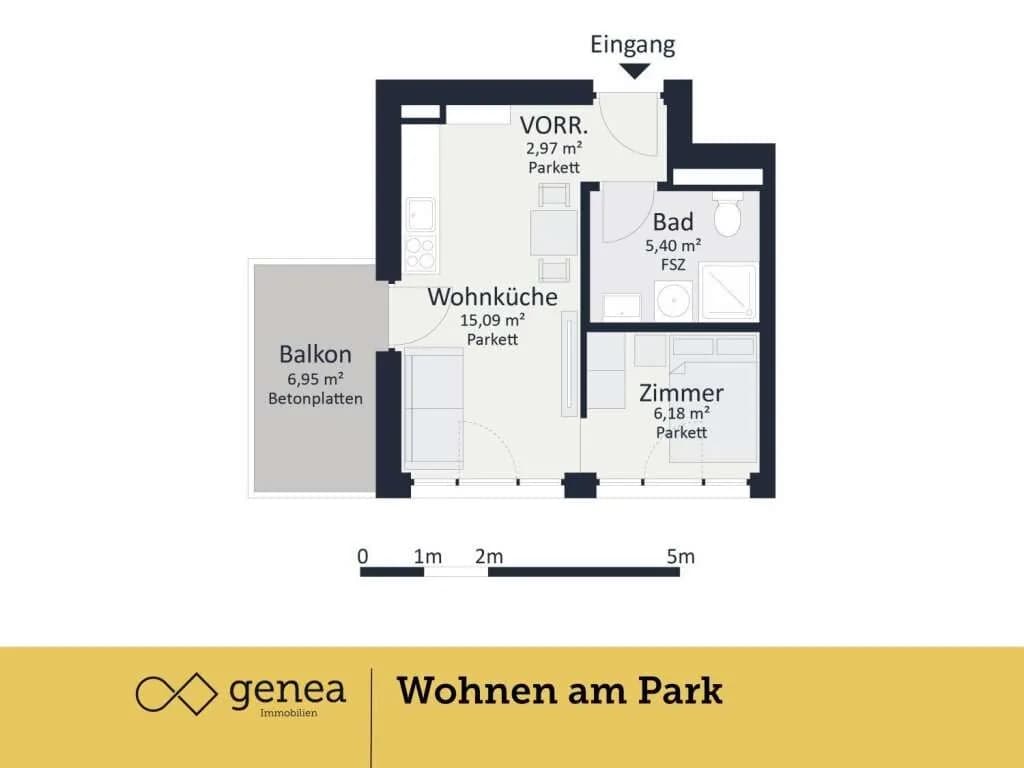 2-Zimmer-Wohnung kaufen in Graz – 29,63 m², € 212.000 – Bild 2 von 4